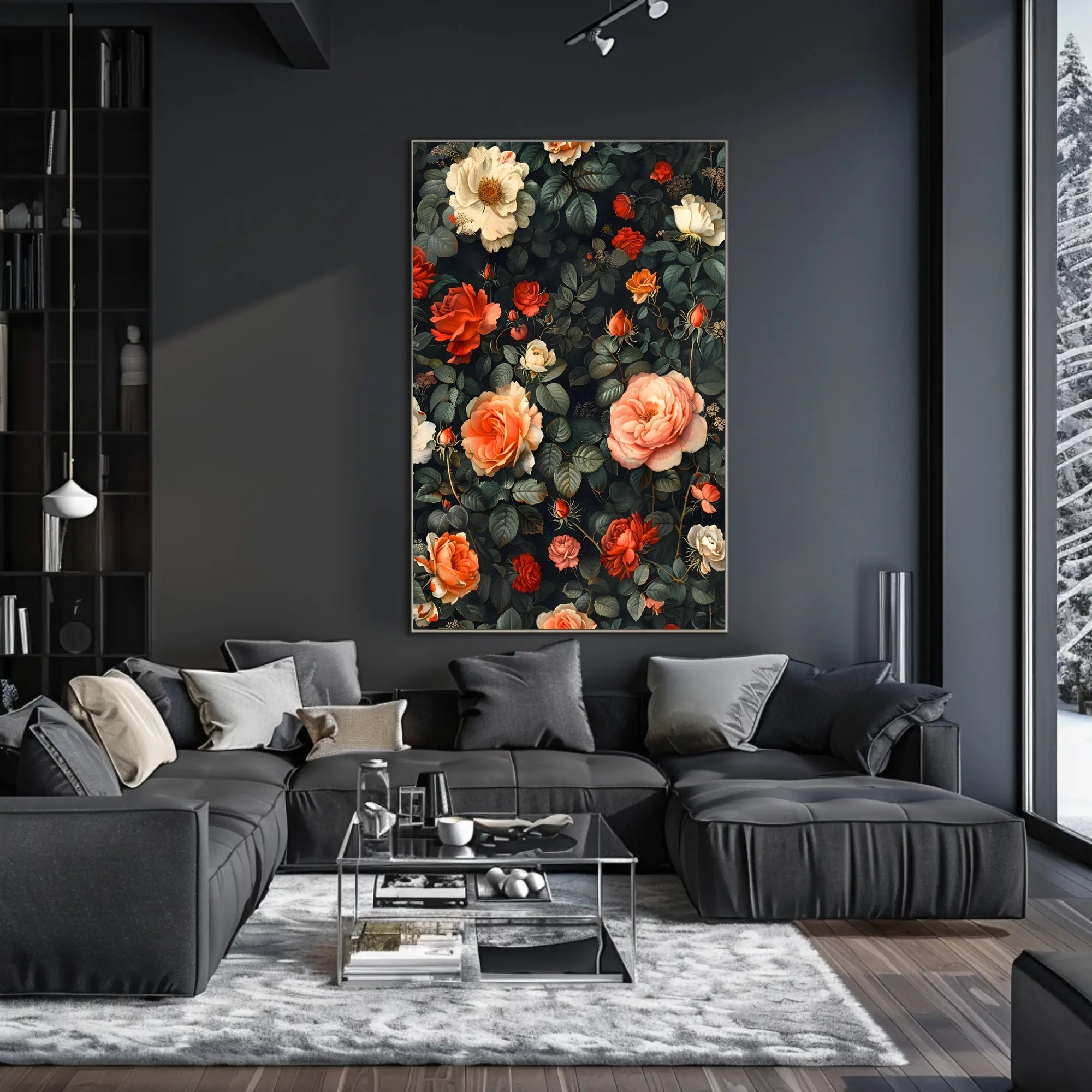 Lush Vintage Rose Arrangement Artistic Poster