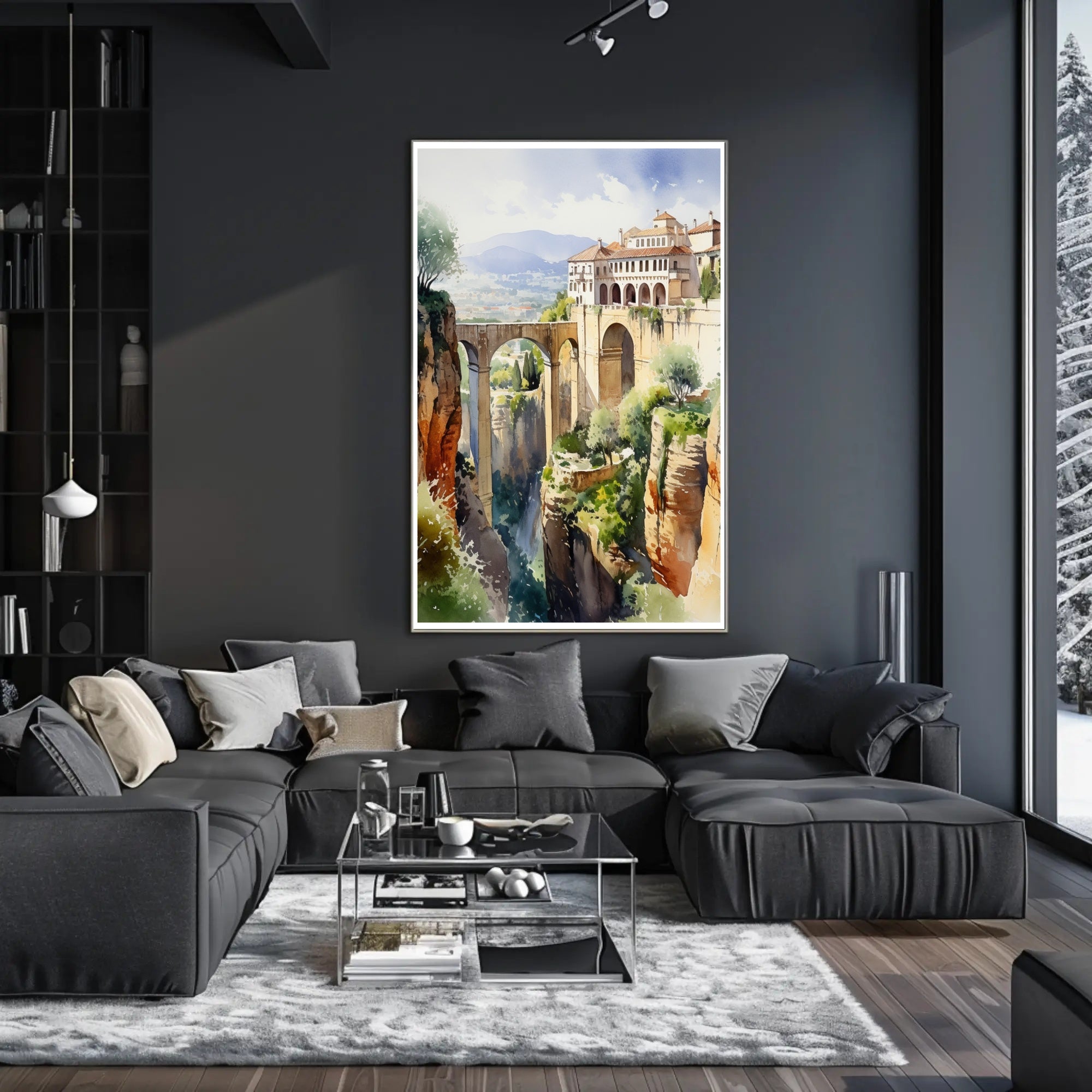 Serene Cliffside Retreat Poster PosterGoat