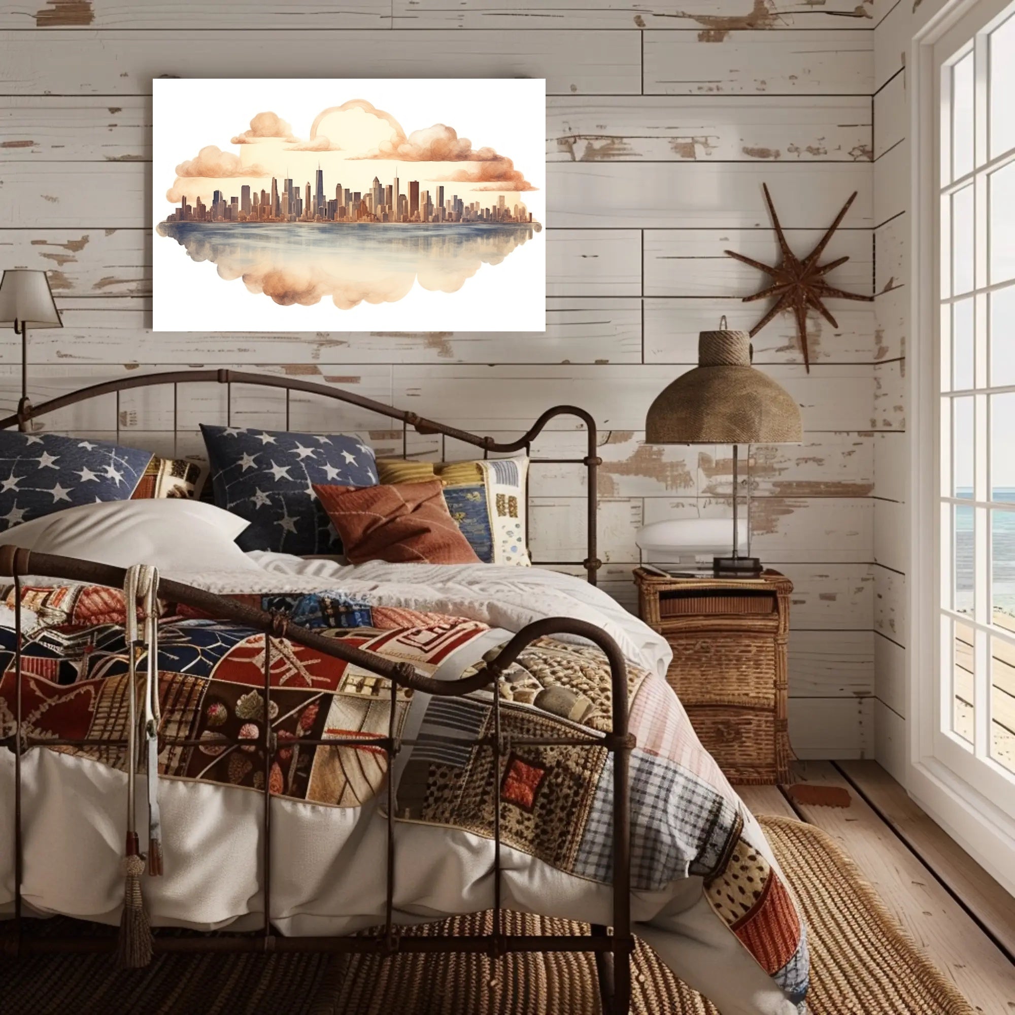 Dreamy Cityscape Reflection Poster