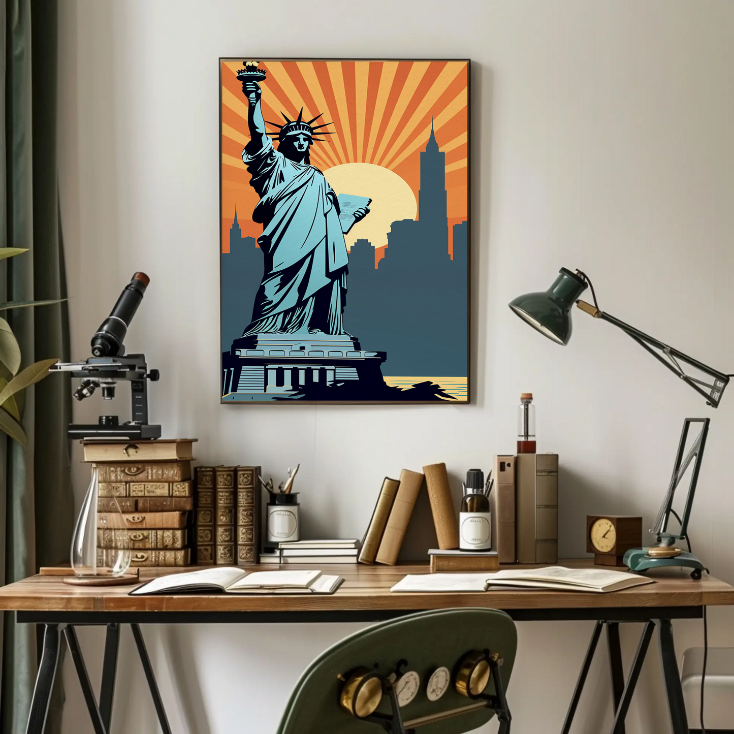 Statue of Liberty New York Vintage Travel Poster