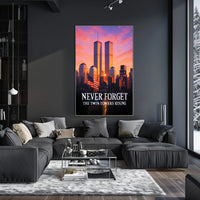 Never Forget The Twin Towers Rising Poster PosterGoat