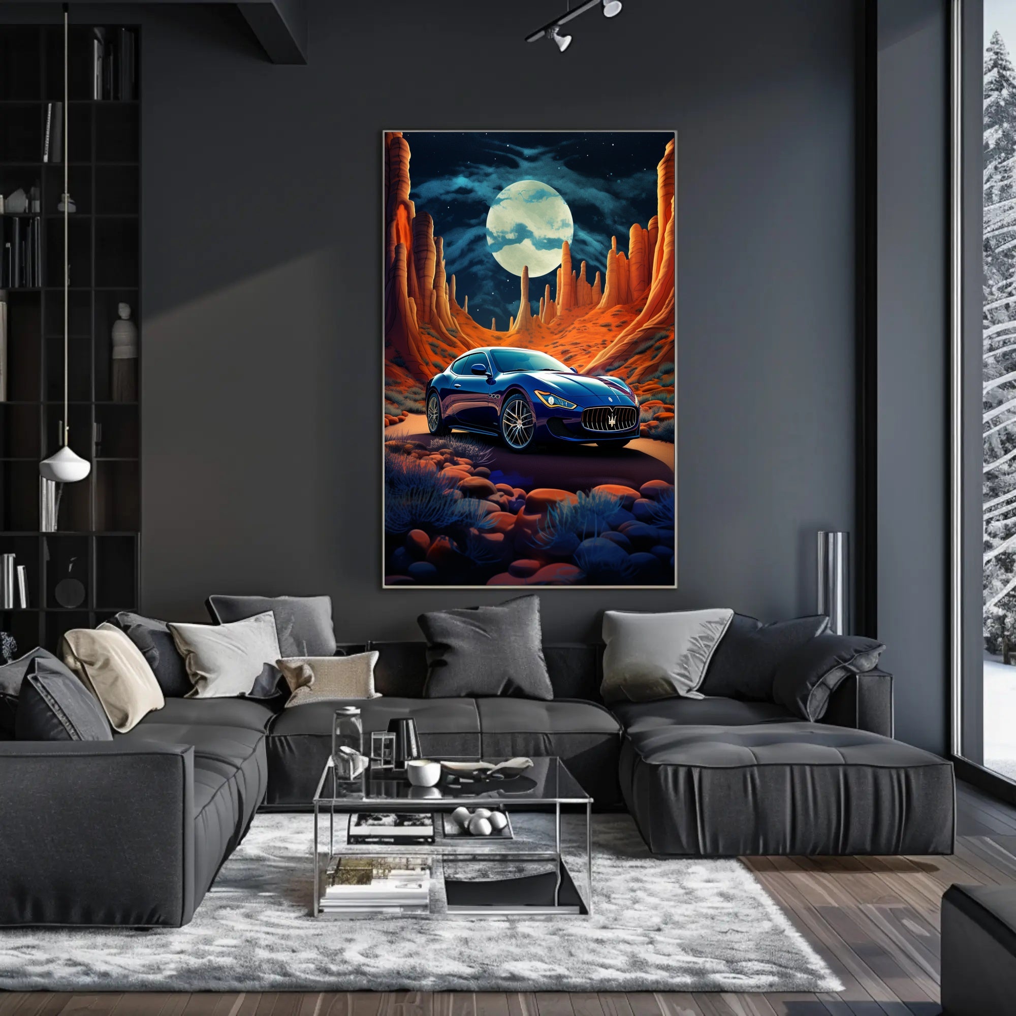 Desert Moon Drive Poster PosterGoat