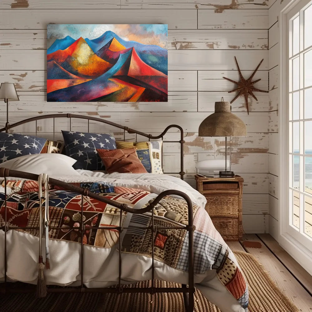 Vibrant Abstract Mountain Landscape Poster for Inspiration