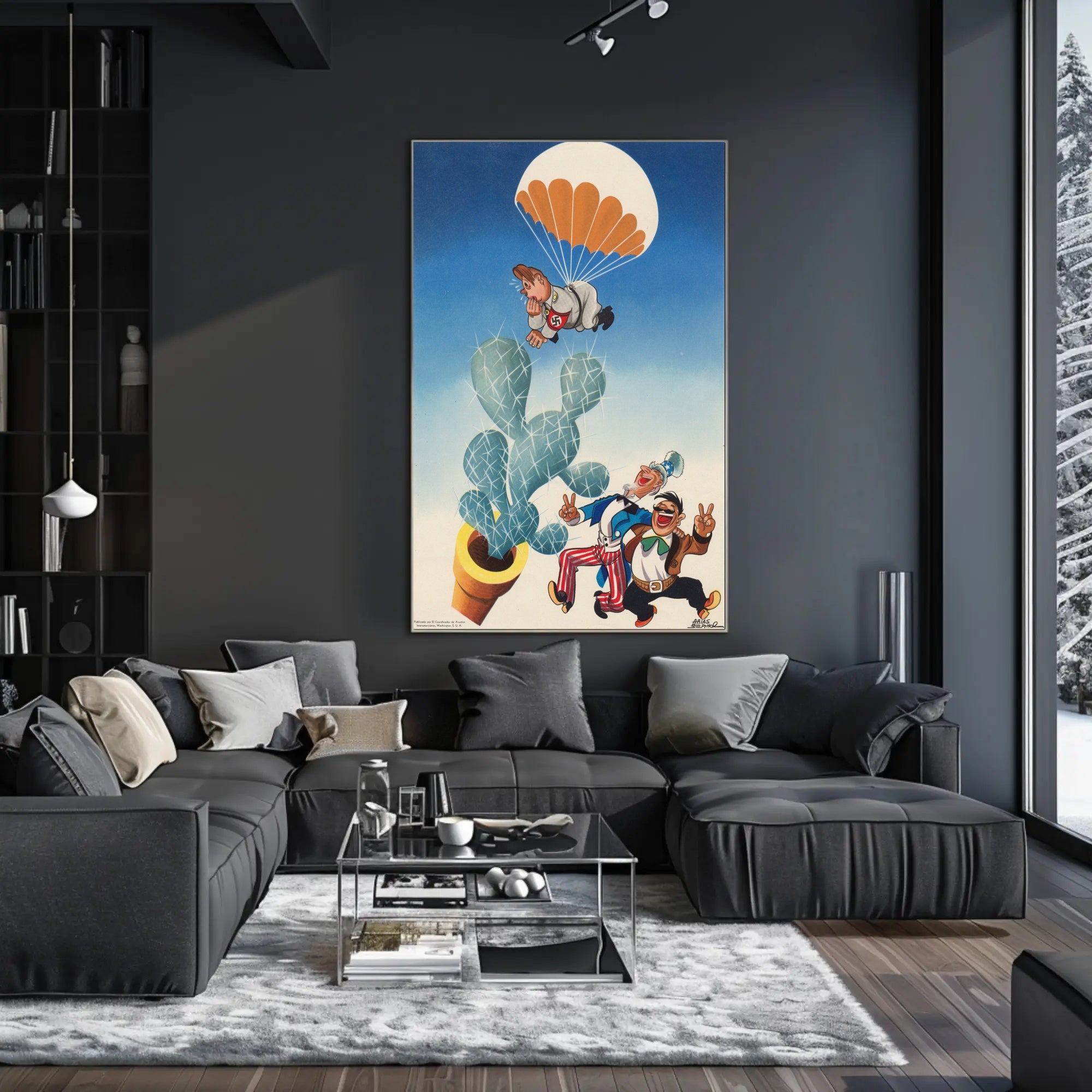 Parachute Predicament Poster PosterGoat