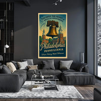 Philadelphia Independence Vintage Poster: Liberty Bell Art