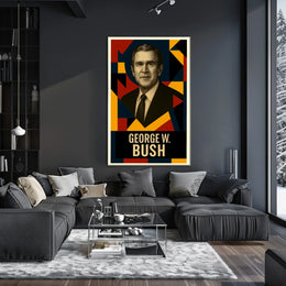 George W. Bush 43rd President of the United States Abstract Pop Poster