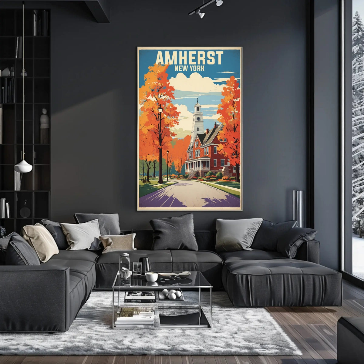 Serene Autumn Scene in Amherst Travel Poster