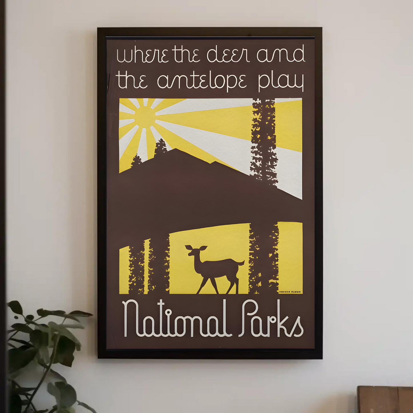 National Parks - Where the Deer and Antelope Play Vintage Travel Poster