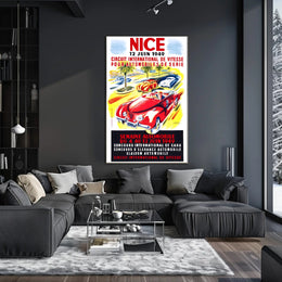 1949 Nice Automobile Week Travel Poster Art Print
