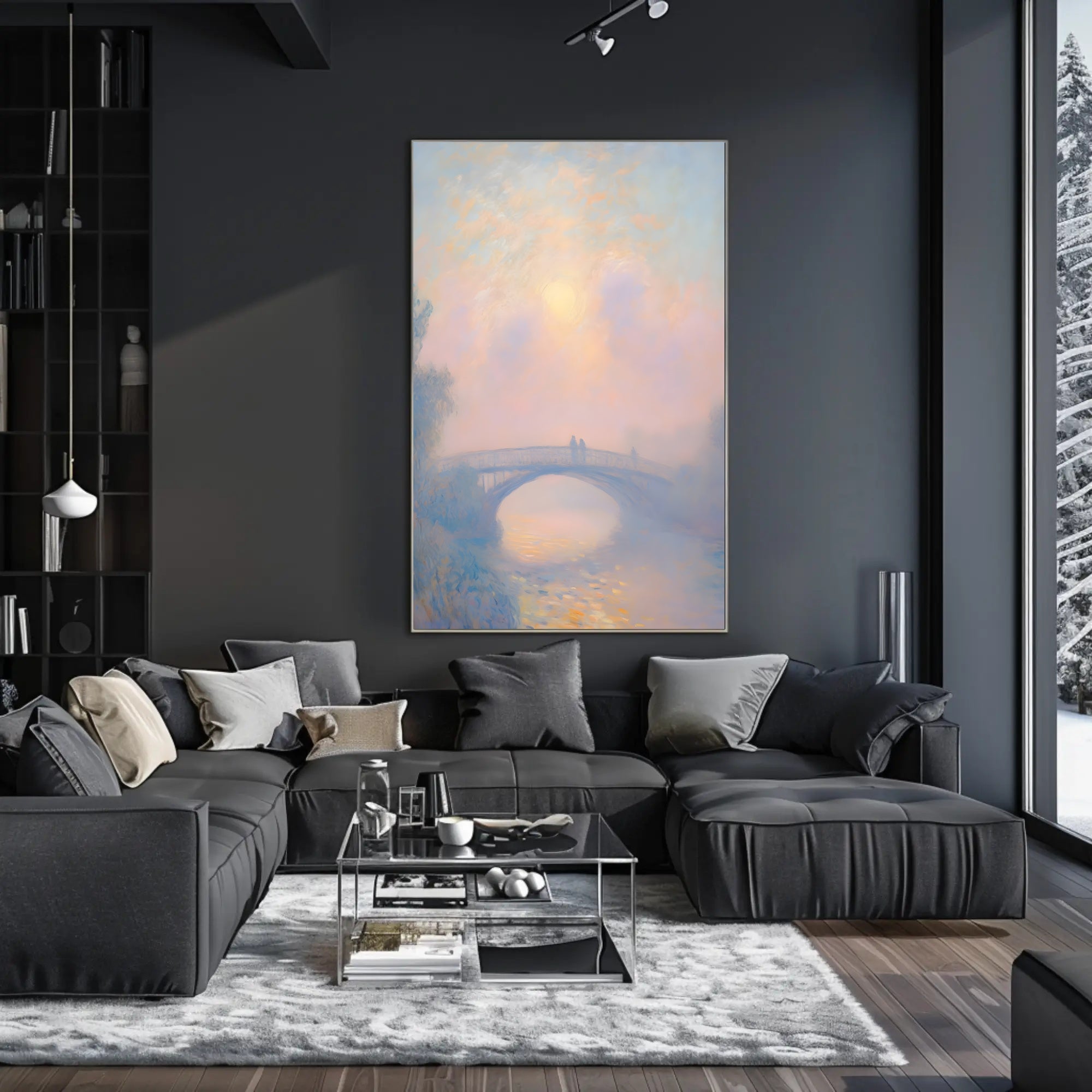 Serene Bridge Sunset Poster Wall Art Print