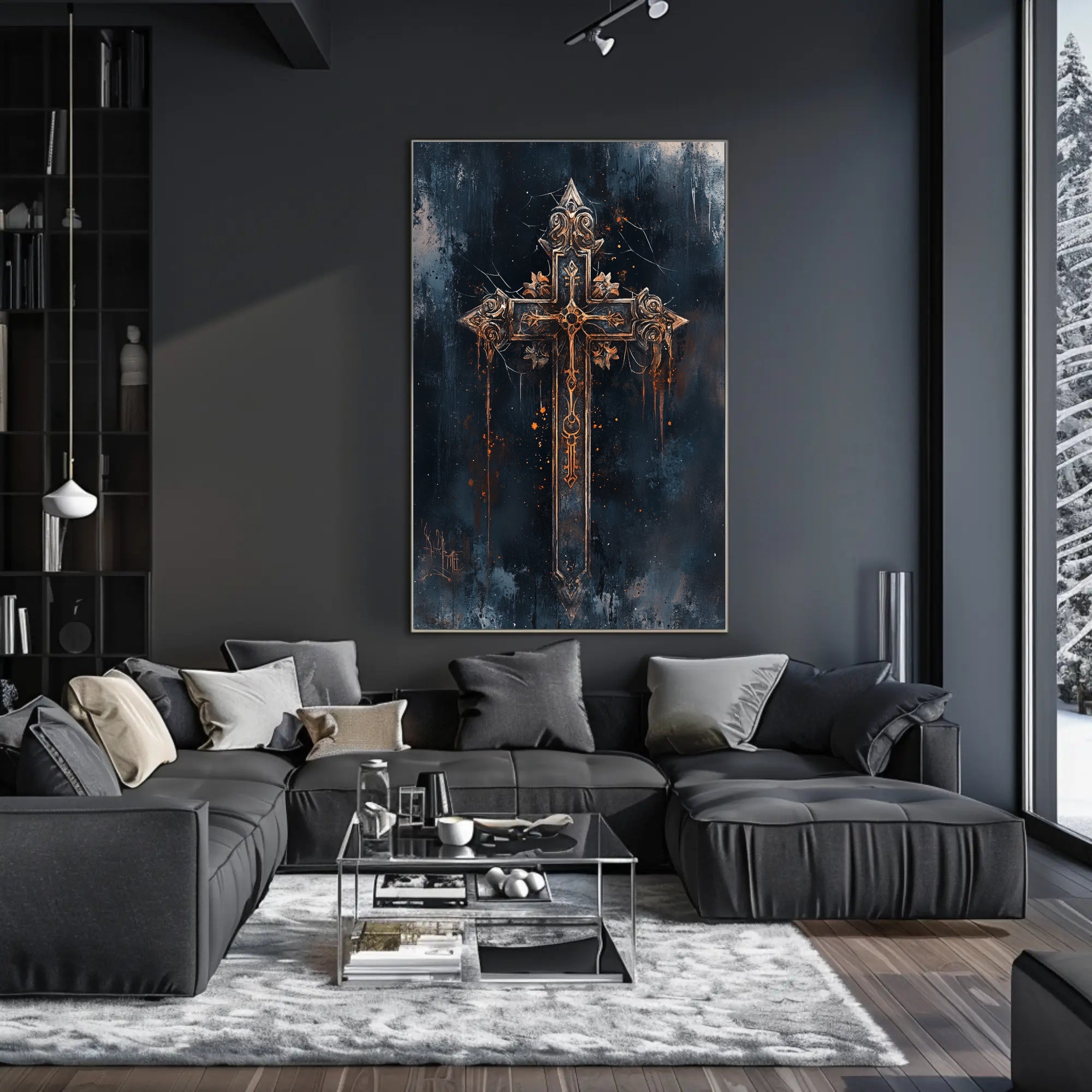 Ornate Gothic Cross Poster