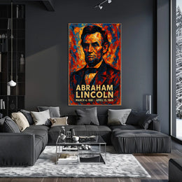 Abraham Lincoln 16th President of the United States Glitch Hop Art Poster