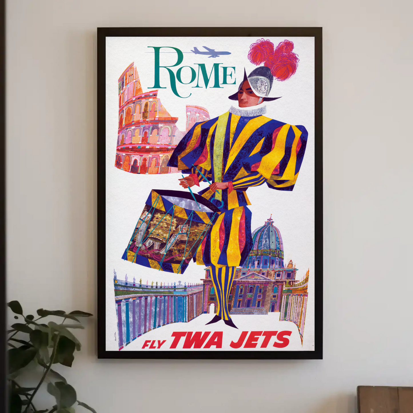 Rome - Fly TWA Jets Vintage Travel Poster
