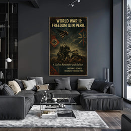 World War II Vintage Propaganda Patriotic Reflection Poster
