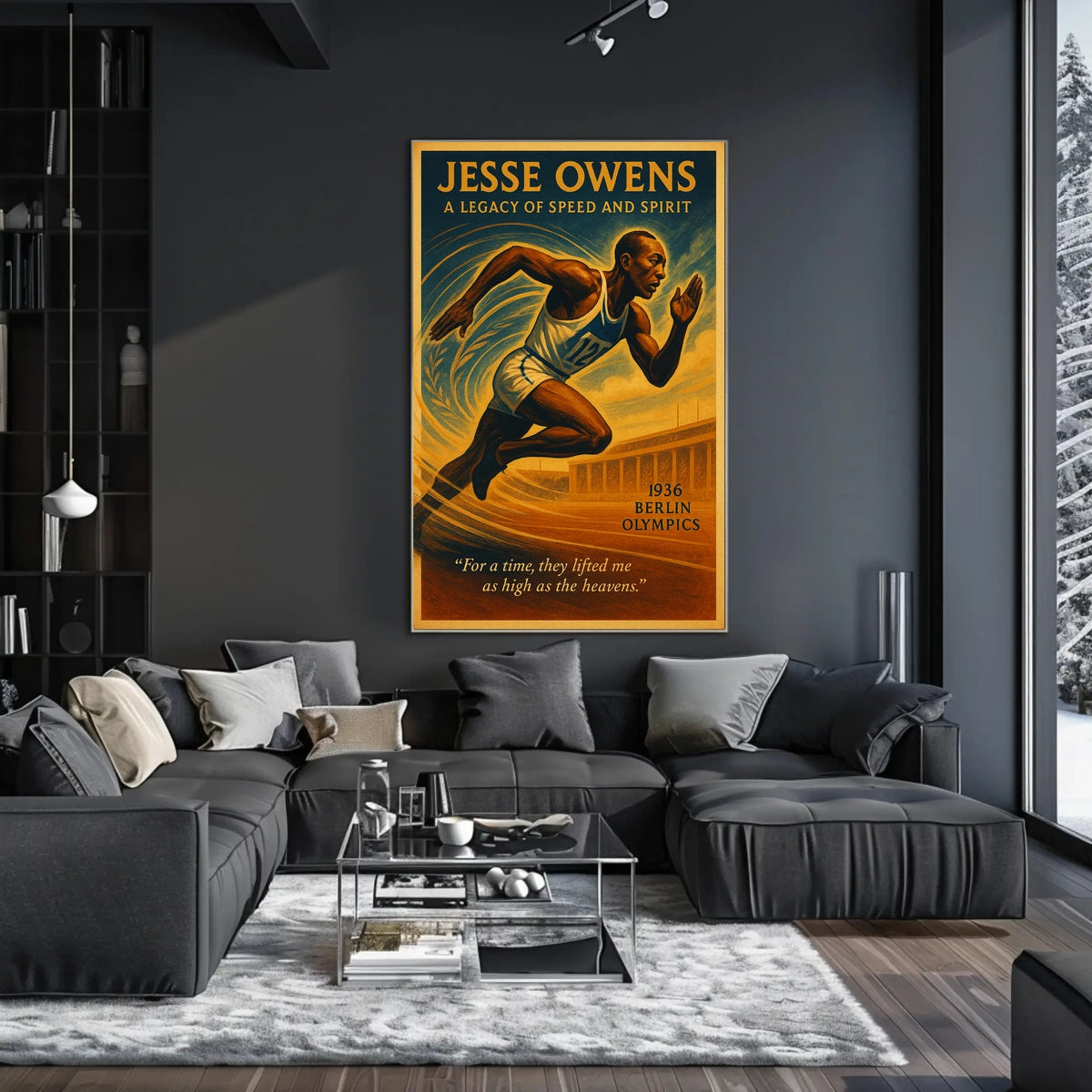 Jesse Owens Vintage Olympic Triumph Art Poster