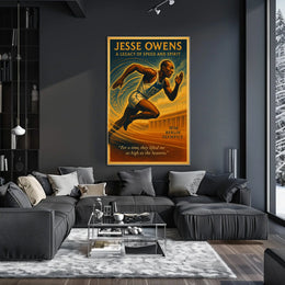 Jesse Owens Vintage Olympic Triumph Art Poster