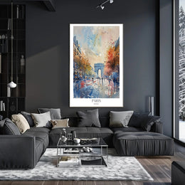 Paris Arc de Triomphe Impressionistic Watercolor Urban or Cityscape Poster PosterGoat