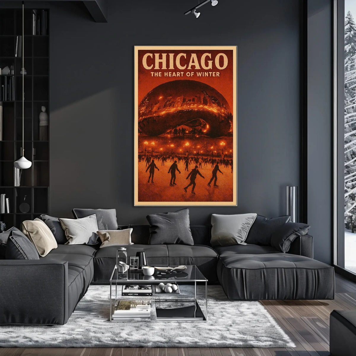 Chicago Winter Scene Poster