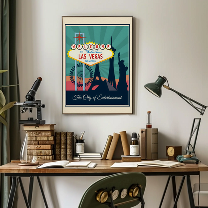 Vintage Poster Las Vegas Welcome Sign