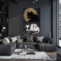 Mystical Cats Moonlight Fantasy or Mythology Poster PosterGoat