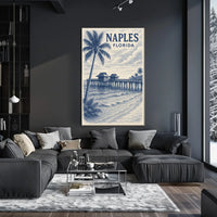 Naples Florida Poster Coastal Wall Art 18x24 Inches
