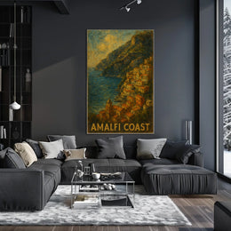 Amalfi Coast Poster Wall Art Print for Coastal Decor