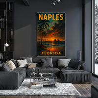 Naples Florida Sunset Poster Wall Art For Coastal Decor