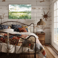 Serene Watercolor Countryside Landscape Poster Art