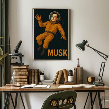 Elon Musk Astronaut Space Poster