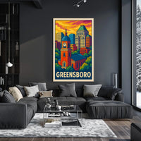 Greensboro Cityscape Poster