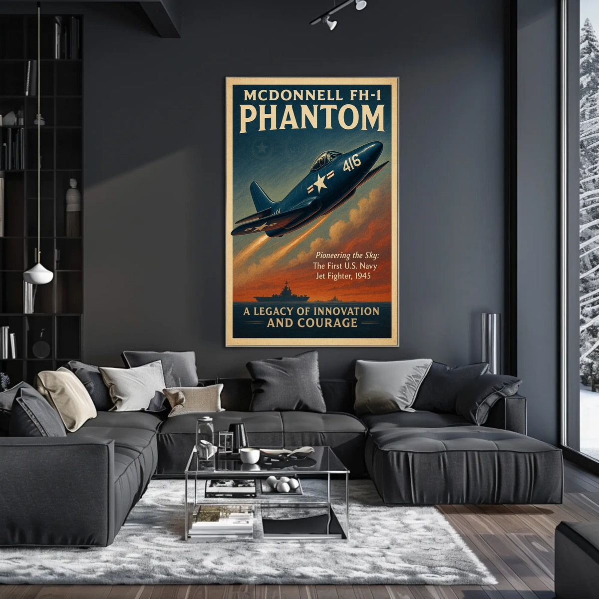 McDonnell FH-1 Phantom Vintage Aviation Poster