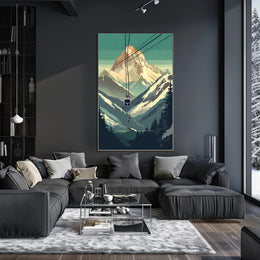 Majestic Mountain Cable Car Poster