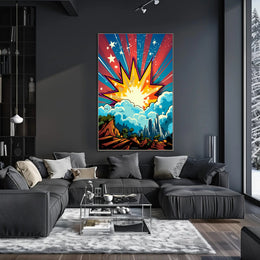 Cosmic Explosion Over Cityscape Poster