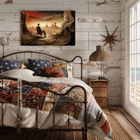 Surreal Dystopian Landscape with Red Chair Fantasy Poster