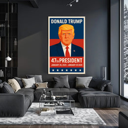Trump 47th President Patriotic Vintage Poster