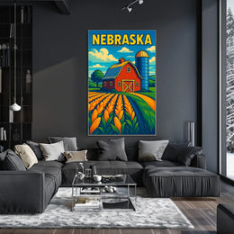 Nebraska Farm Scene Poster