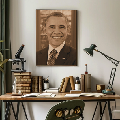 Barack Obama 44th President Sepia Photo