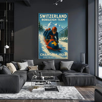 Switzerland Bobsleigh Team Chamonix 1924 Poster