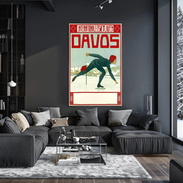 Davos Ice Skating Event Poster