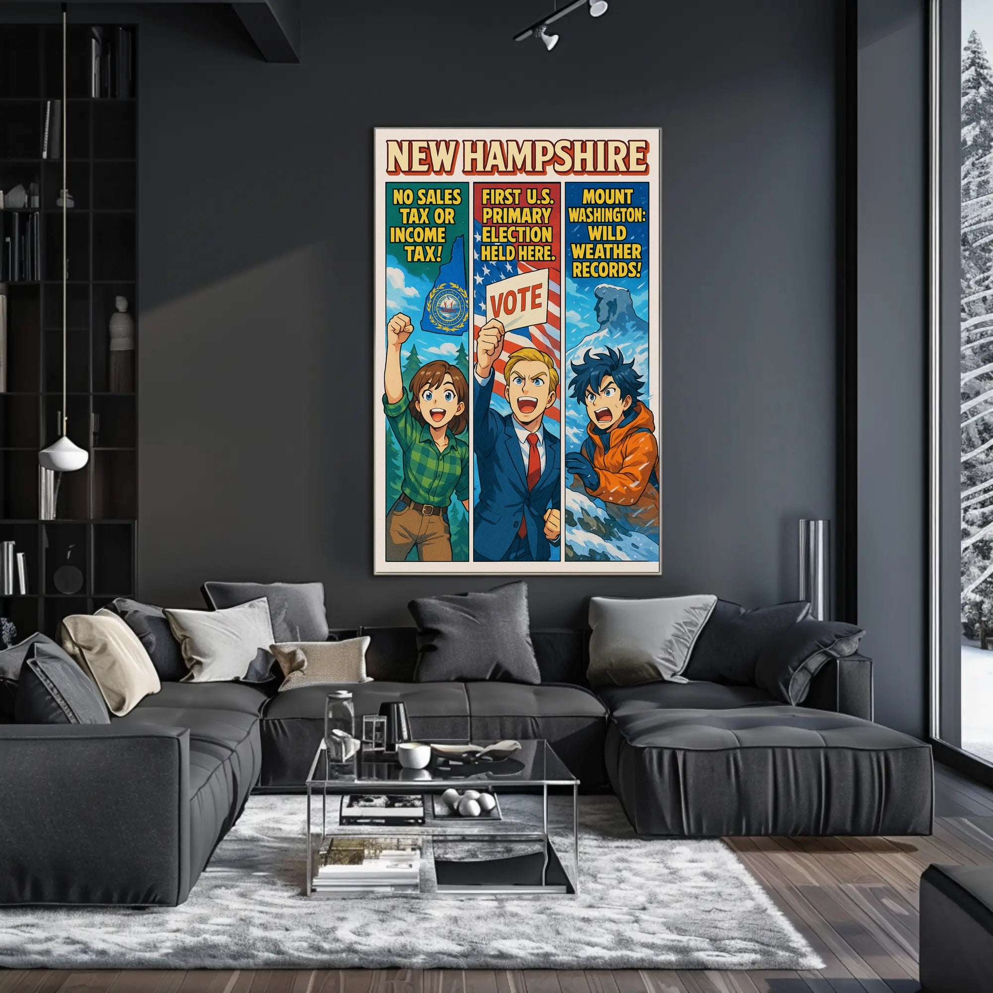 New Hampshire Highlights Poster PosterGoat
