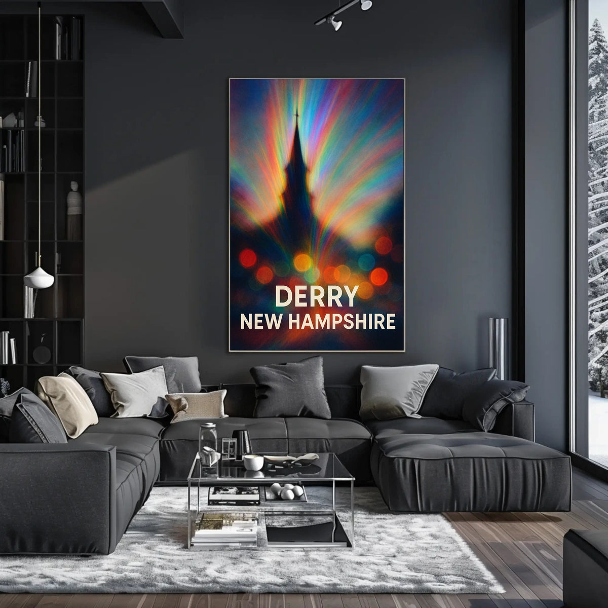 Derry New Hampshire Vibrant Impressionism Poster