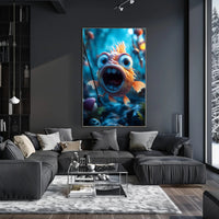 Whimsical Goldfish Adventure Cartoon Animal Poster