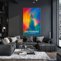 Hattiesburg Mississippi Cityscape Realism Travel Poster