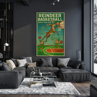 Reindeer Basketball at North Pole Gym Poster