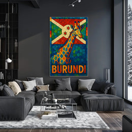 Burundi Giraffe Mosaic Poster