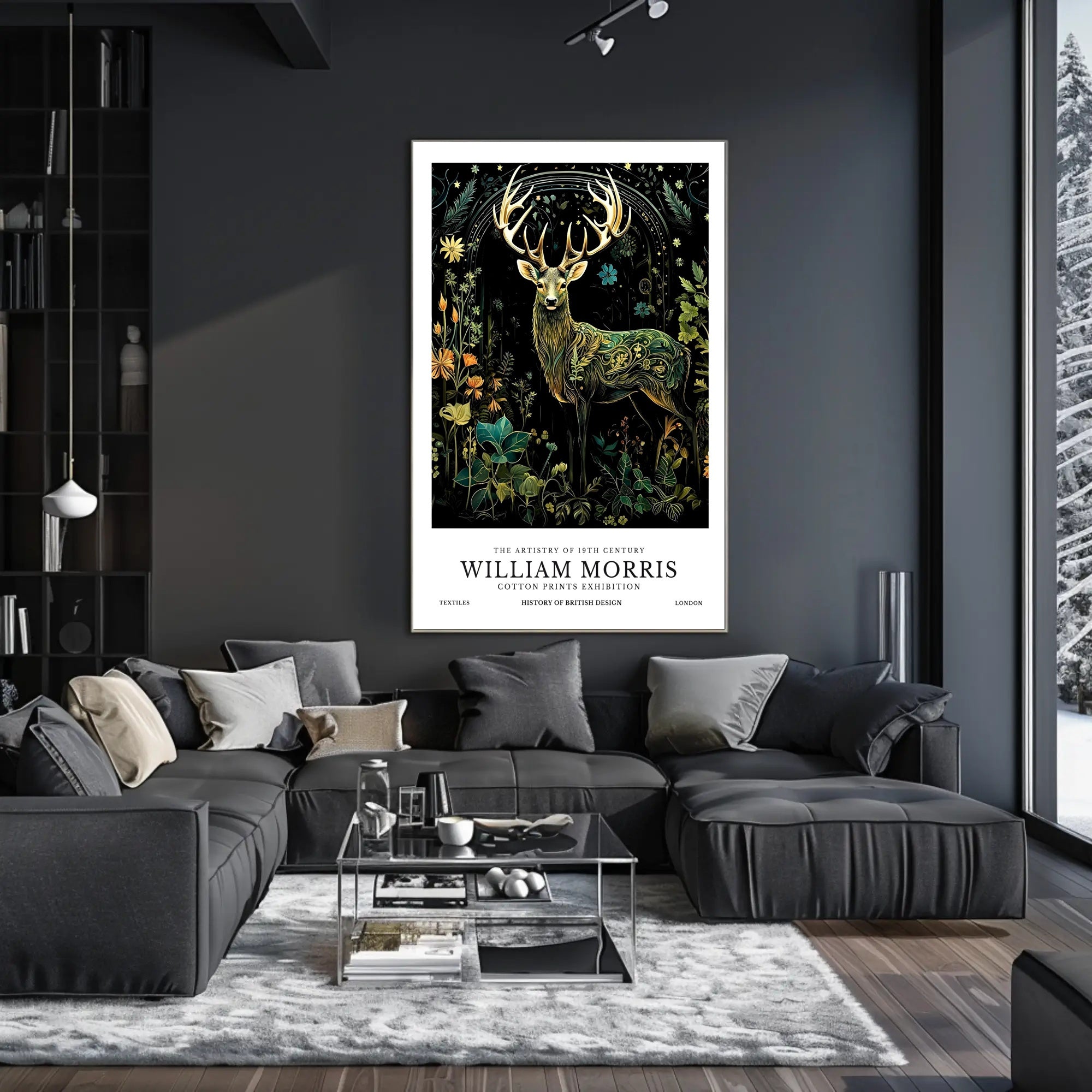 Majestic Stag in Nature-inspired Artistic Poster
