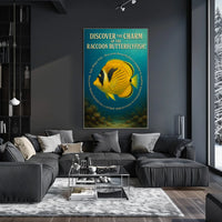 Raccoon Butterflyfish Underwater Artistic Vintage Poster