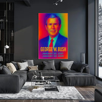 George W. Bush 43rd President of the United States Neon Gradient Overlay Poster
