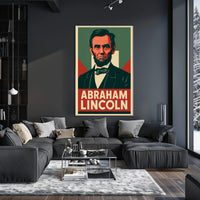 Abraham Lincoln Historic Portrait Vintage Ads Photography Realism Civil War Era US History Patriotic Decor Poster