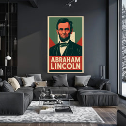 Abraham Lincoln Historic Portrait Vintage Ads Photography Realism Civil War Era US History Patriotic Decor Poster